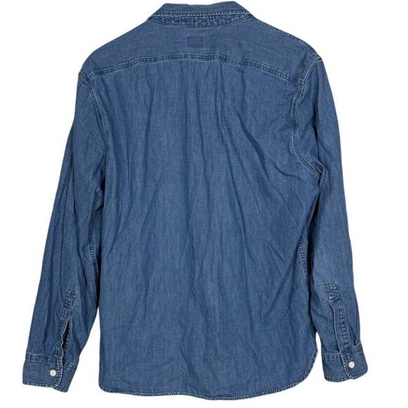 J. Crew Mens Slim Untucked Chambray Long Sleeve Denim Button Down Shirt L Blue - Picture 4 of 16